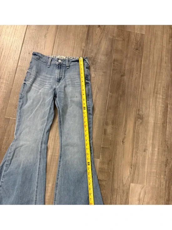Ariat Western Light Wash Raw Hem Flare Jeans Size 26R - Picture 6 of 10